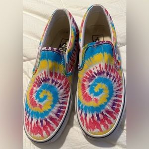Tie-dyed Slip on Vans